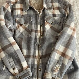 Plaid Button-Up Jacket